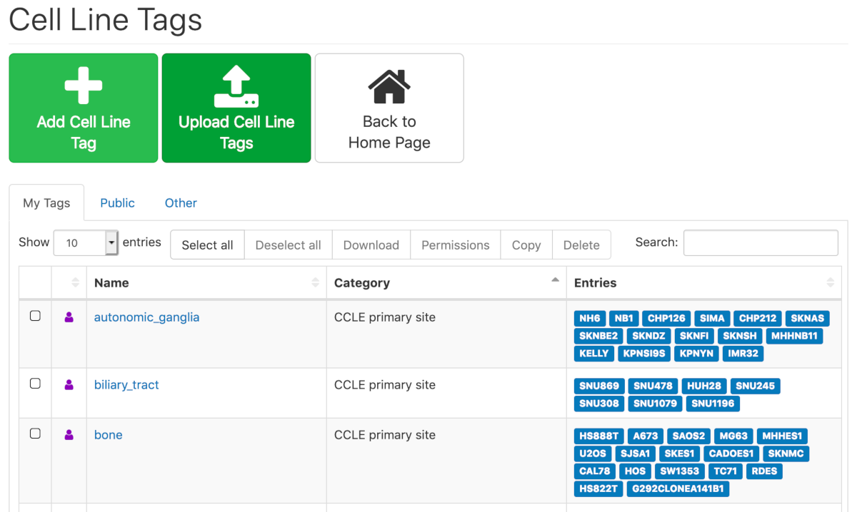 Thunor Web tag interface page screenshot