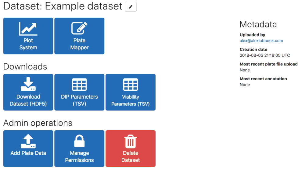 Thunor Web dataset page screenshot